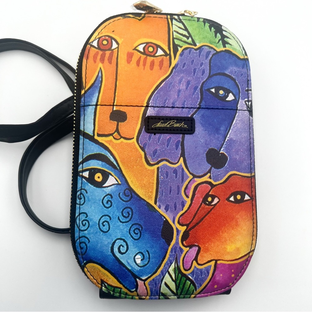 Laurel Burch Dog and Doggies Zippered Purse with Shoulder Strap - Picture 13 of 13